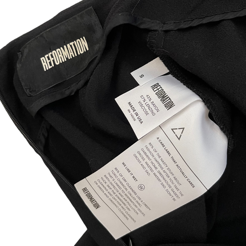 Reformation Open Back Midi Dress - Black - Size S - Picture 5 of 5